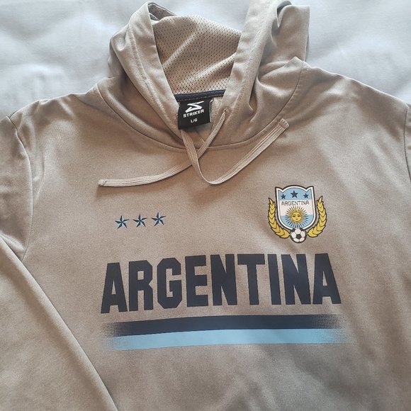 Argentina Striker Gray National Soccer Football Team Hoodie Size Large Sports - Picture 1 of 9